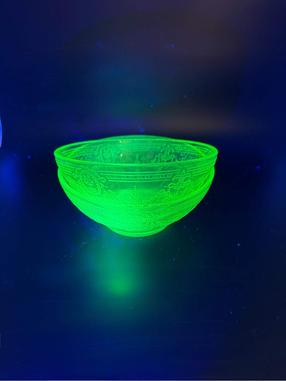Uranium Glass Bowls 5.5” - set of 2 - they glow!!!